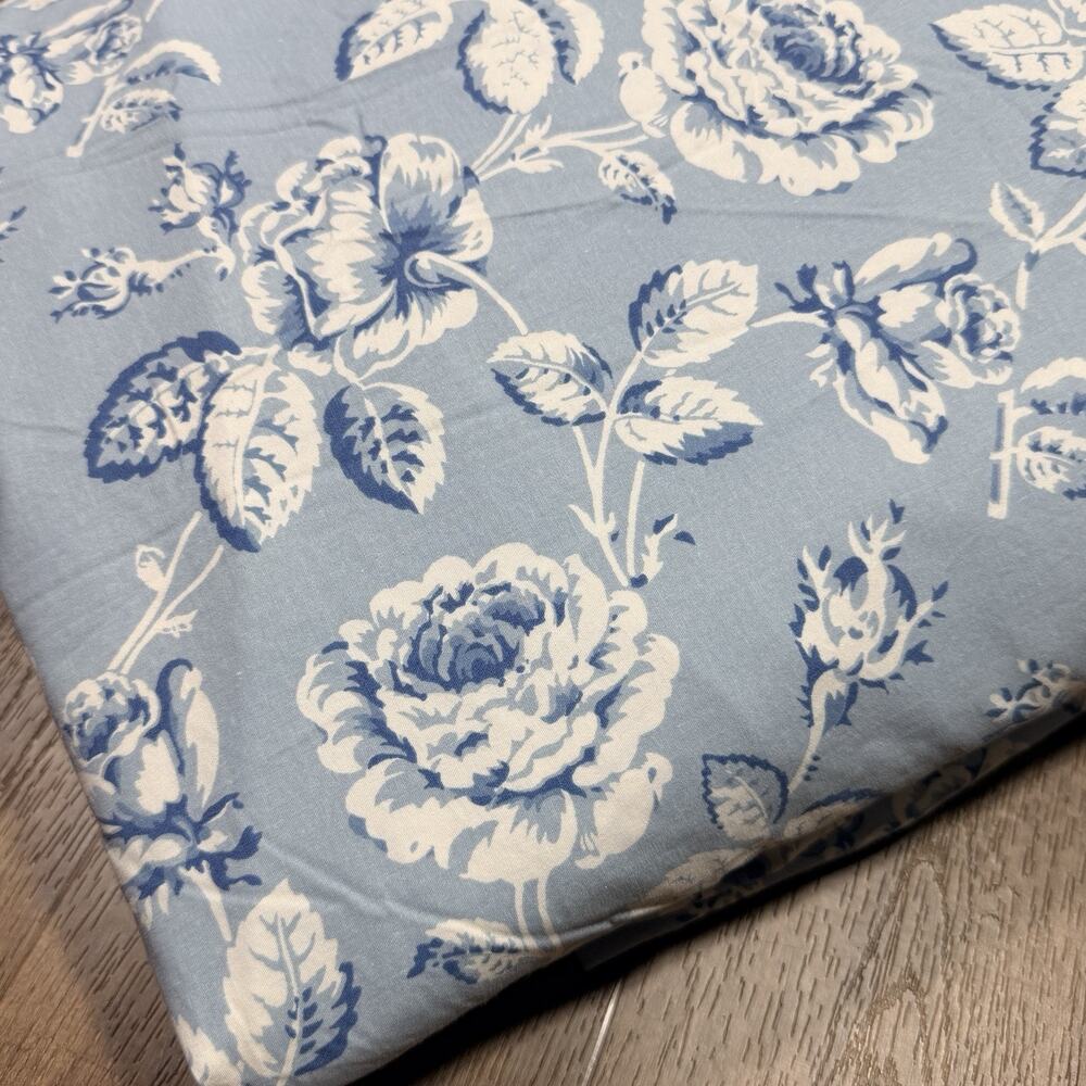 Ralph Lauren Meadowland Blue White Rose Floral KING Duvet Cover Cotton USA